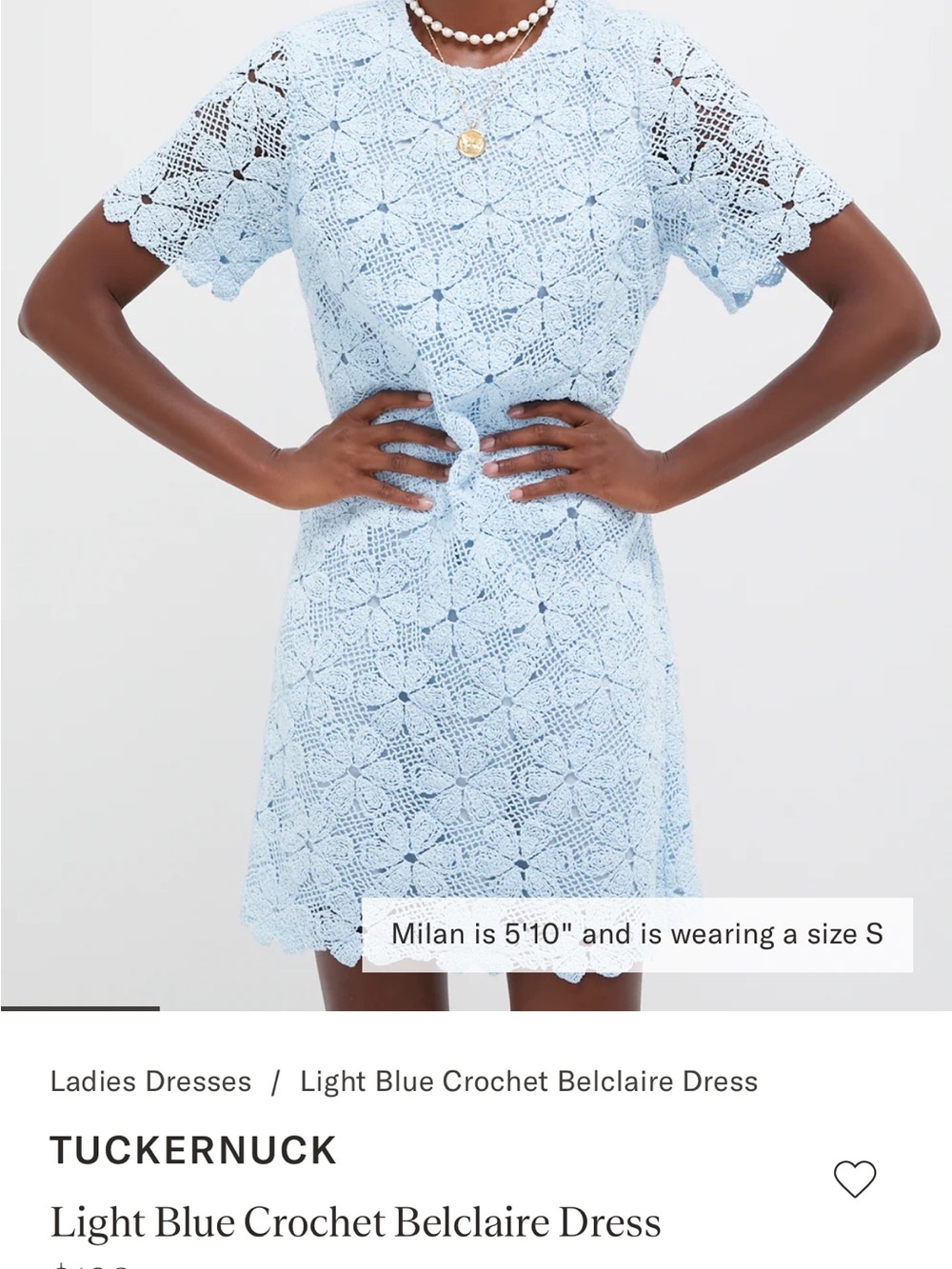 Tuckernuck Light Blue Crochet Lace Mini Dress size XXL